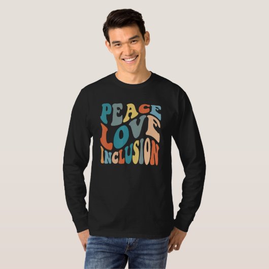 Groovy Peace Love Inclusion SPED Squad Special Ed T-Shirt (Vorne ganz)