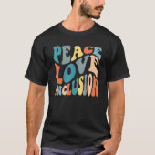 Groovy Peace Love Inclusion SPED Squad Special Ed T-Shirt (Vorderseite)