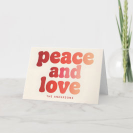 Groovy Peace & Love Script Merry Christmas Feiertagskarte
