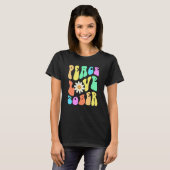 Groovy PEACE LOVE SOBER Fun Lifestyle Still Clean T-Shirt (Vorne ganz)
