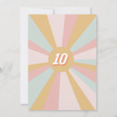 Groovy Peace Out Retro Single Digits 10. Geburtsta Einladung (Rückseite)