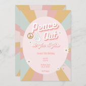 Groovy Peace Out Retro Single Digits 10. Geburtsta Einladung (Vorne/Hinten)