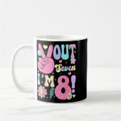 Groovy Peace Out Seven I'm 8 Years Old 8th Birthda Kaffeetasse (Links)