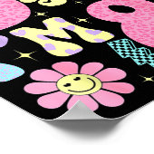 Groovy Peace Out Seven I'm 8 Years Old 8th Birthda Poster (Ecke)