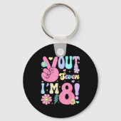 Groovy Peace Out Seven I'm 8 Years Old 8th Birthda Schlüsselanhänger (Vorderseite)