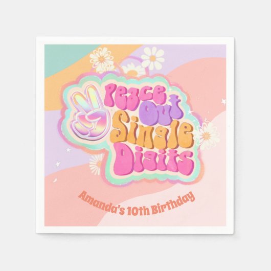 Groovy Peace Out Single Digits 10. Serviette (Vorderseite)