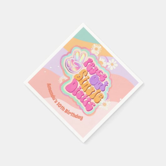 Groovy Peace Out Single Digits 10. Serviette (Ecke)