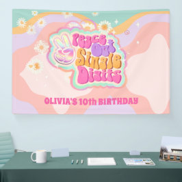 Groovy Peace Out Single Digits 10. Zeichen Banner