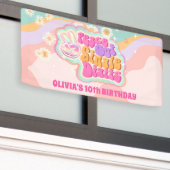 Groovy Peace Out Single Digits 10. Zeichen Banner (Äußeres Gebäude)