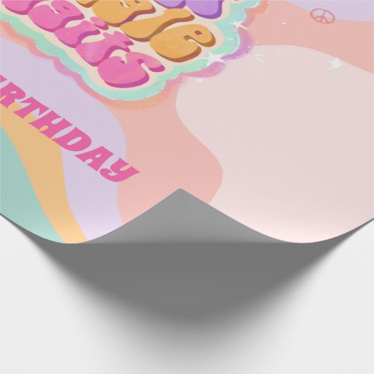 Groovy Peace Out Single Digits 10. Zeichen Geschenkpapier (Ecke)