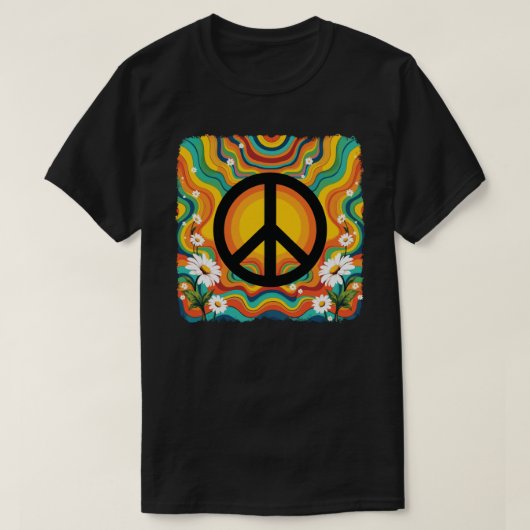 Groovy Peace Retro Vibes T-Shirt (Design vorne)