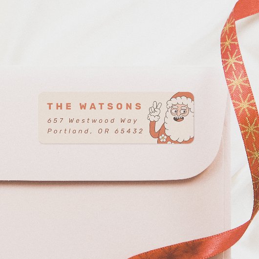 Groovy Peace Santa Retro Familienname