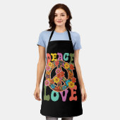 Groovy Peace Sign Liebe 60er 70er Hippie Costume F Schürze (Getragen)