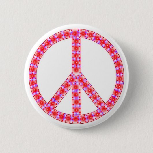 Groovy Peace Sign mit Spots Button (Vorderseite)
