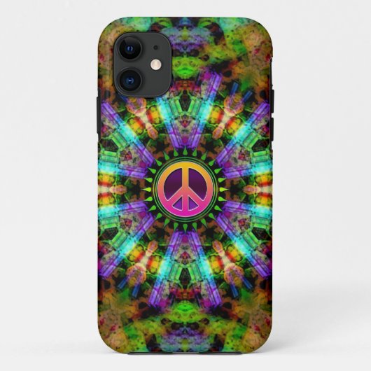 Groovy Peace Sign Rainbow Joy Case-Mate iPhone Hülle (Rückseite)