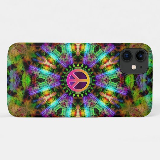 Groovy Peace Sign Rainbow Joy Case-Mate iPhone Hülle (Rückseite (Horizontal))