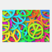 Groovy Peace signalisiert Regenbogenmuster Geschenkpapier Set (Vorderseite 2)