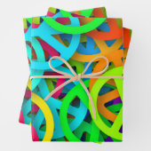 Groovy Peace signalisiert Regenbogenmuster Geschenkpapier Set (Beispiel)