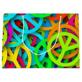 Groovy Peace signalisiert Regenbogenmuster Große Geschenktüte (Vorderseite)