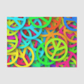 Groovy Peace signalisiert Regenbogenmuster Seidenpapier (Vorderseite)