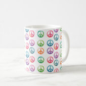 Groovy Peace signalisiert Wasserfarben-Hippie-Lieb Kaffeetasse (VorderseiteRechts)