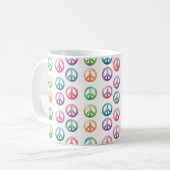 Groovy Peace signalisiert Wasserfarben-Hippie-Lieb Kaffeetasse (Vorderseite Links)