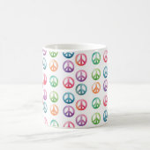 Groovy Peace signalisiert Wasserfarben-Hippie-Lieb Kaffeetasse (Mittel)