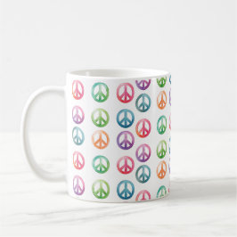 Groovy Peace signalisiert Wasserfarben-Hippie-Lieb Kaffeetasse