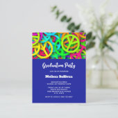 Groovy Peace signiert Rainbow Pattern Abschluss Postkarte (Stehend Vorderseite)
