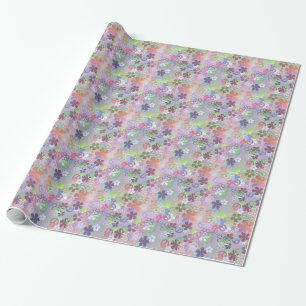 Groovy Peace Signs and Fowers Wrapping Paper Geschenkpapier