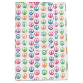 Groovy peace signs watercolor style hippie love mittlere geschenktüte (Vorderseite)