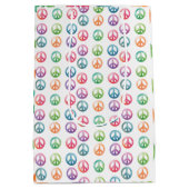 Groovy peace signs watercolor style hippie love mittlere geschenktüte (Rückseite)