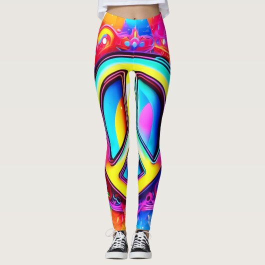Groovy Peace Vibes Leggings (Vorderseite)