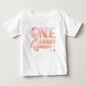 Groovy Peach Pink Disco Dancing Queen Baby T-shirt (Vorderseite)