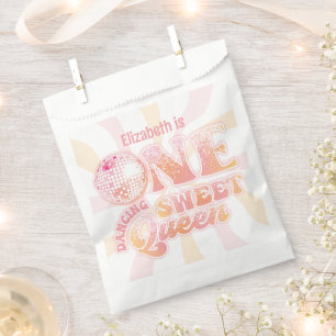 Groovy Peach Pink Disco Tanzkönigin 1. Geburtstag Geschenktütchen