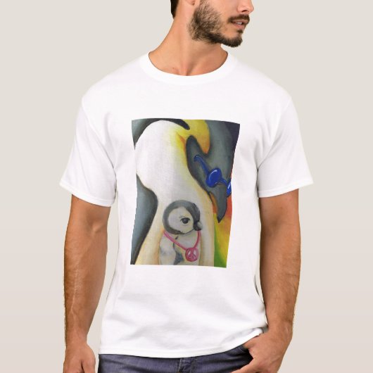 Groovy Penguin-malender weißer T - Shirt (Vorderseite)