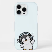 Groovy Penguin Music Lover Phone Case - Light Blue iPhone Hülle (Rückseite)