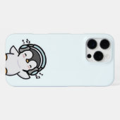 Groovy Penguin Music Lover Phone Case - Light Blue iPhone Hülle (Rückseite (Horizontal))