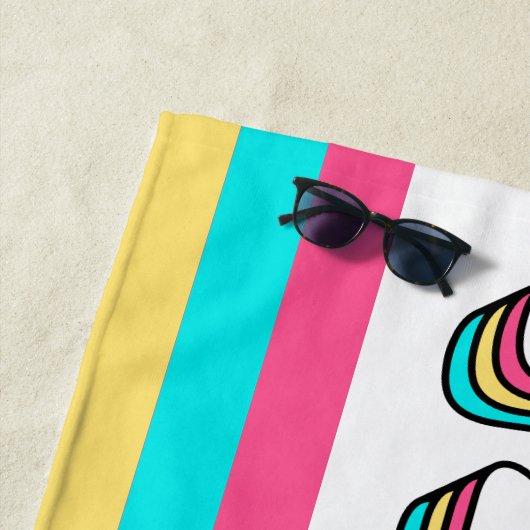 Groovy Personalisiert Beach Handtuch (Beispiel)