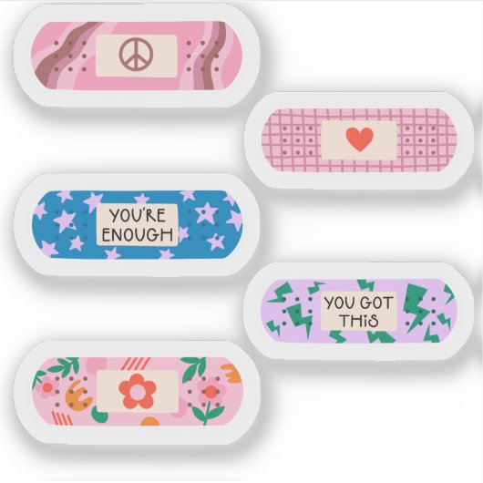 Groovy Pflaster - Retro Motivierend Healing Design Aufkleber (Vorderseite)