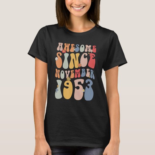 Groovy Phantastisch seit November 1953 Retro 69. T-Shirt (Vorderseite)