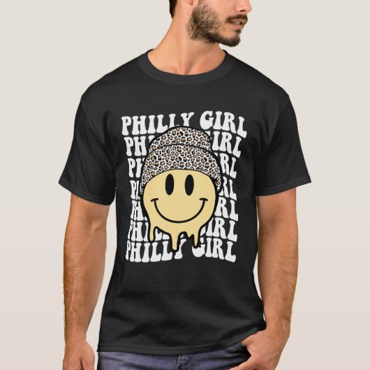 Groovy Philadelphia Girl Smile Philly Pa Pennsylva T-Shirt (Vorderseite)