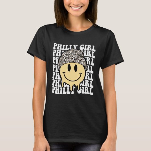 Groovy Philadelphia Girl Smile Philly Pa Pennsylva T-Shirt (Vorderseite)