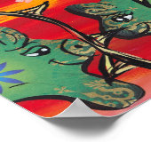 Groovy Pigs print Poster (Ecke)