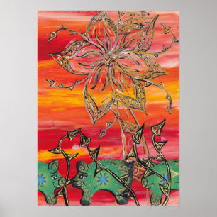 Groovy Pigs print Poster