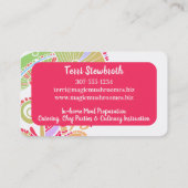 Groovy Pilze Koch Catering kulinarisch Visitenkarte (Rückseite)