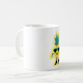 Groovy Pineaple Vibes - Cool Obstbäume Cartoon Kaffeetasse (Vorderseite Links)