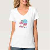 Groovy Pink & Blue Retro T - Shirt Design (Print o (Vorderseite)