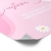 Groovy Pink Daisy Birthday Party Table Sign Poster (Ecke)