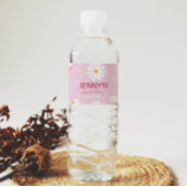 Groovy Pink Daisy Birthday Wasser Flasche Etikett